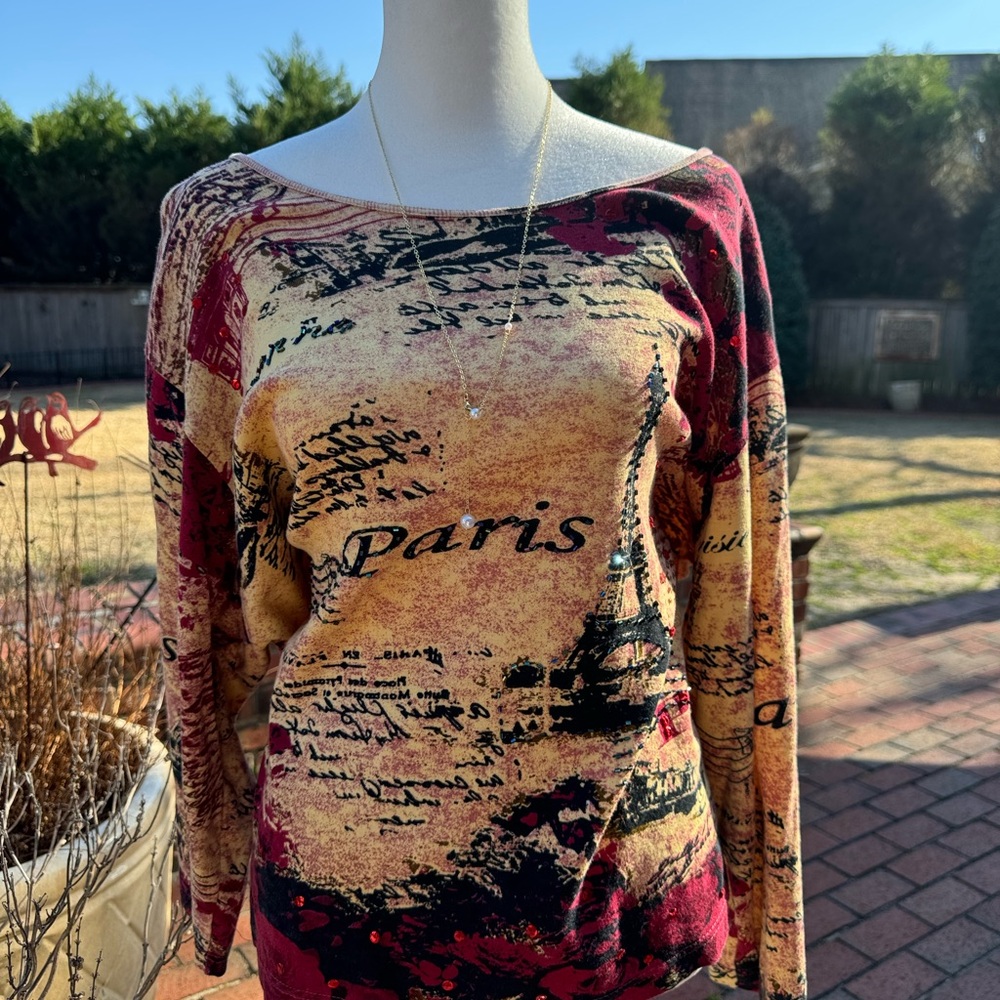Paris Print Women's Top